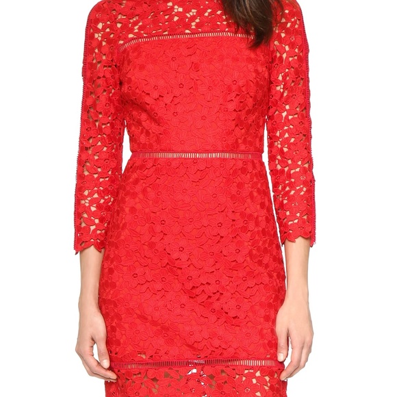 Cynthia Rowley Long Sleeve Lace Mini Dress - Picture 1 of 6